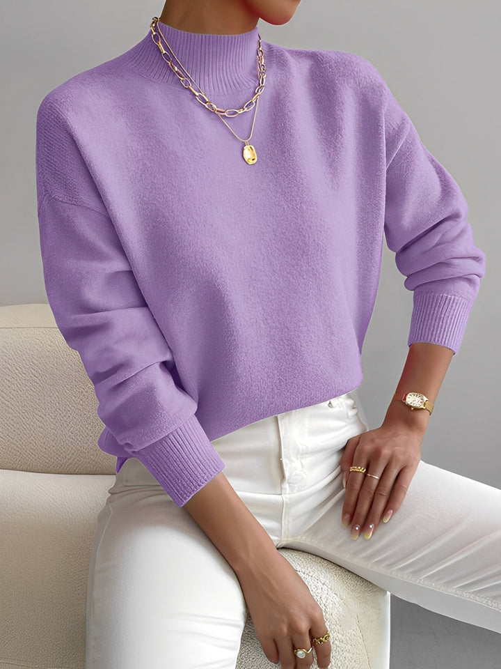 Roxana - Stilvoller Damenpullover mit halbem Kragen