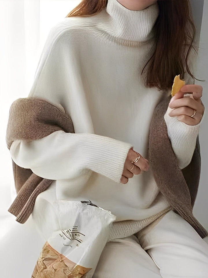 Adrienne - Schicker, locker geschnittener Kaschmir-Rollkragenpullover