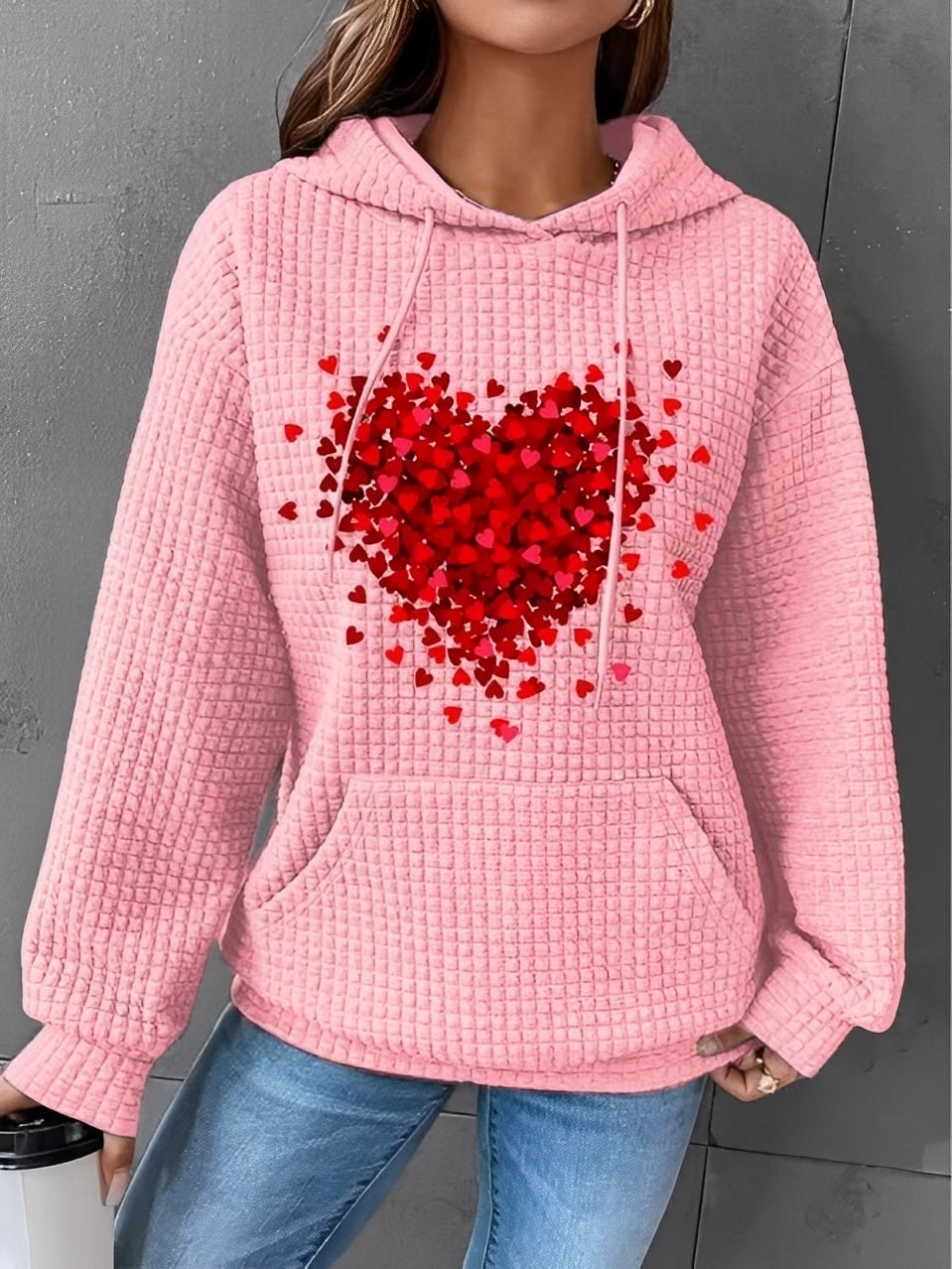 Berenice - Bedrucktes, warmes Damen-Kapuzensweatshirt