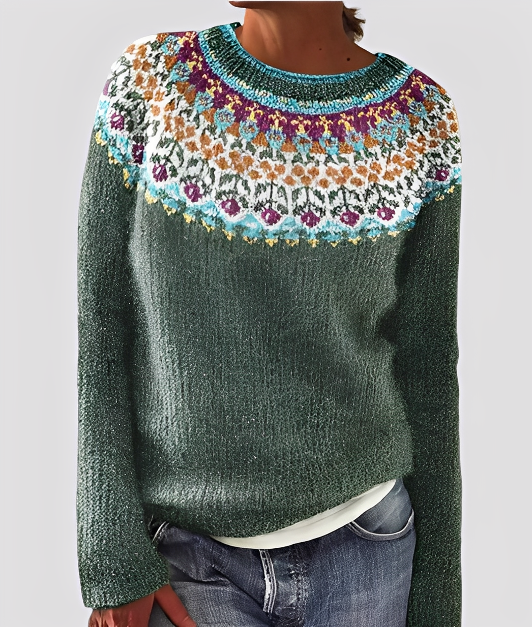 Christal - Eleganter, locker geschnittener Wollpullover für Damen