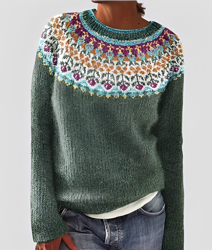 Christal - Eleganter, locker geschnittener Wollpullover für Damen