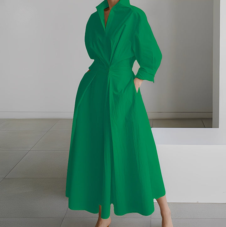 Lavina - Komfortables Kleid mit langen Ärmeln und Taschen für Frauen