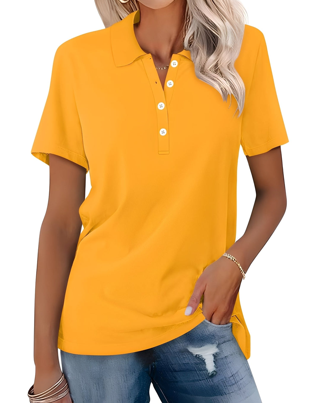 Glenna - Angenehmes, eng anliegendes Kurzarm-Poloshirt für Damen