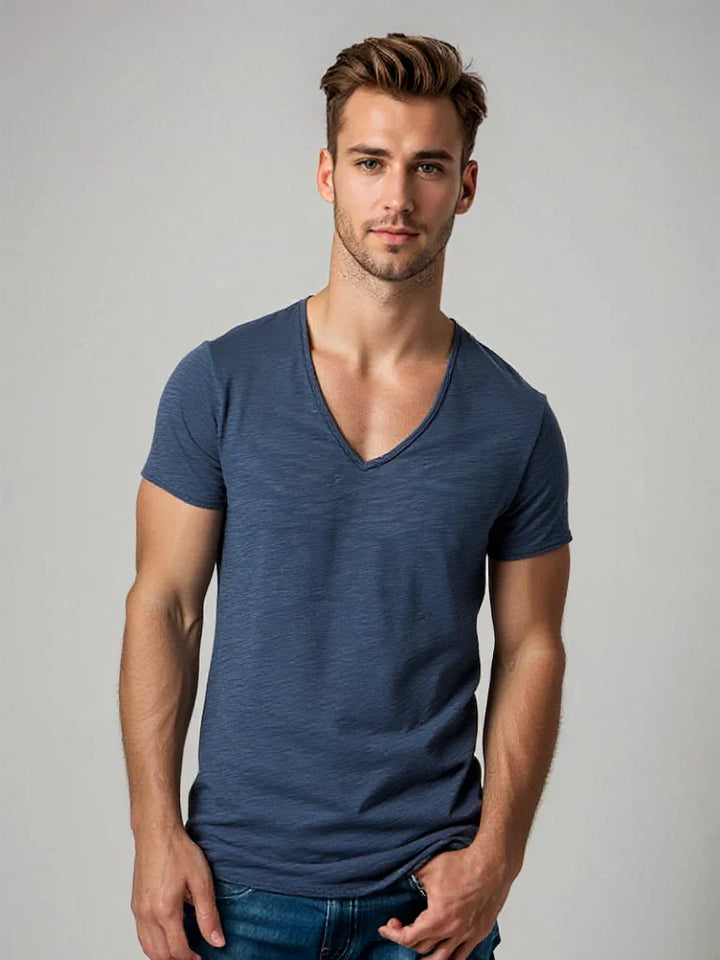 Archie - Komfortables V-Ausschnitt Herren T-Shirt Basic