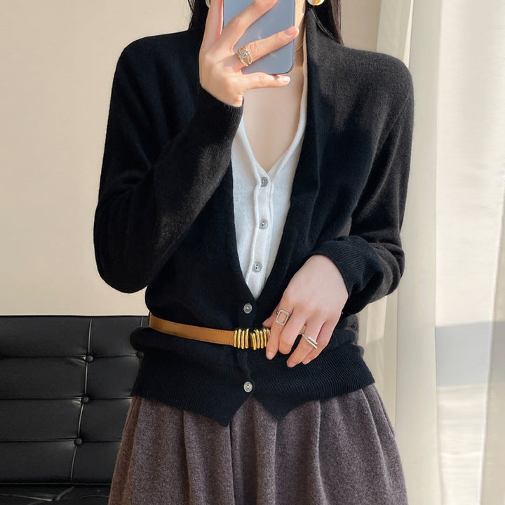 Jayleen - Lockeres Stricktop mit Knöpfen für Damen