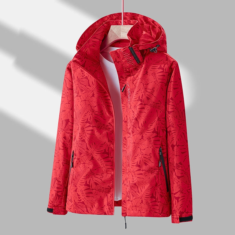 Emmaline - Stylische bedruckte Outdoorjacke mit Kapuze für Damen
