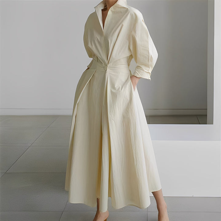Lavina - Komfortables Kleid mit langen Ärmeln und Taschen für Frauen