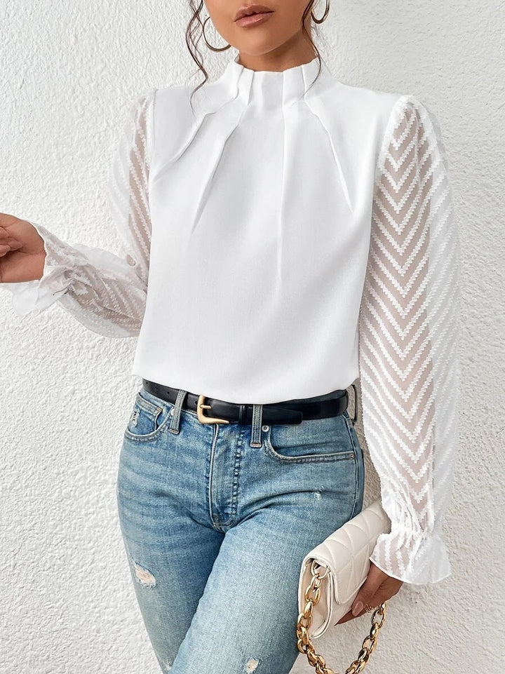 Cassandra - Schickes langärmeliges Chiffon-Top für Damen