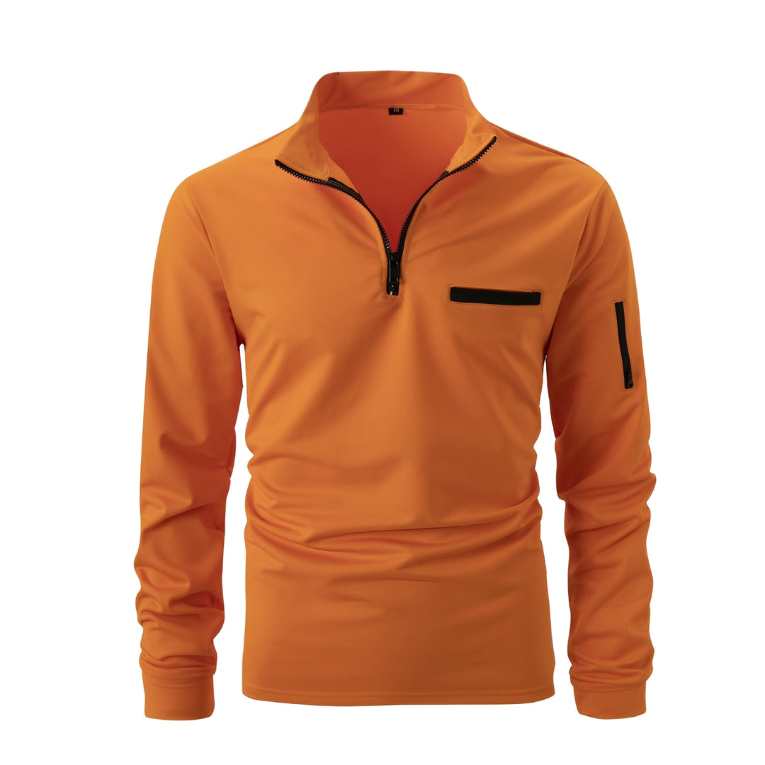 Lucian - Herren-Shirt mit Reißverschluss und Tasche für Freizeit