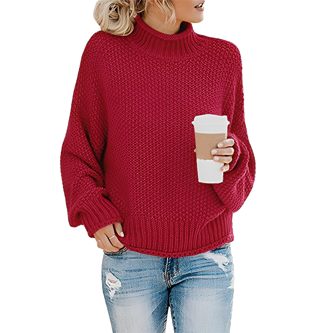 Evalyn - Bequemer Pullover für Damen mit hohem Kragen