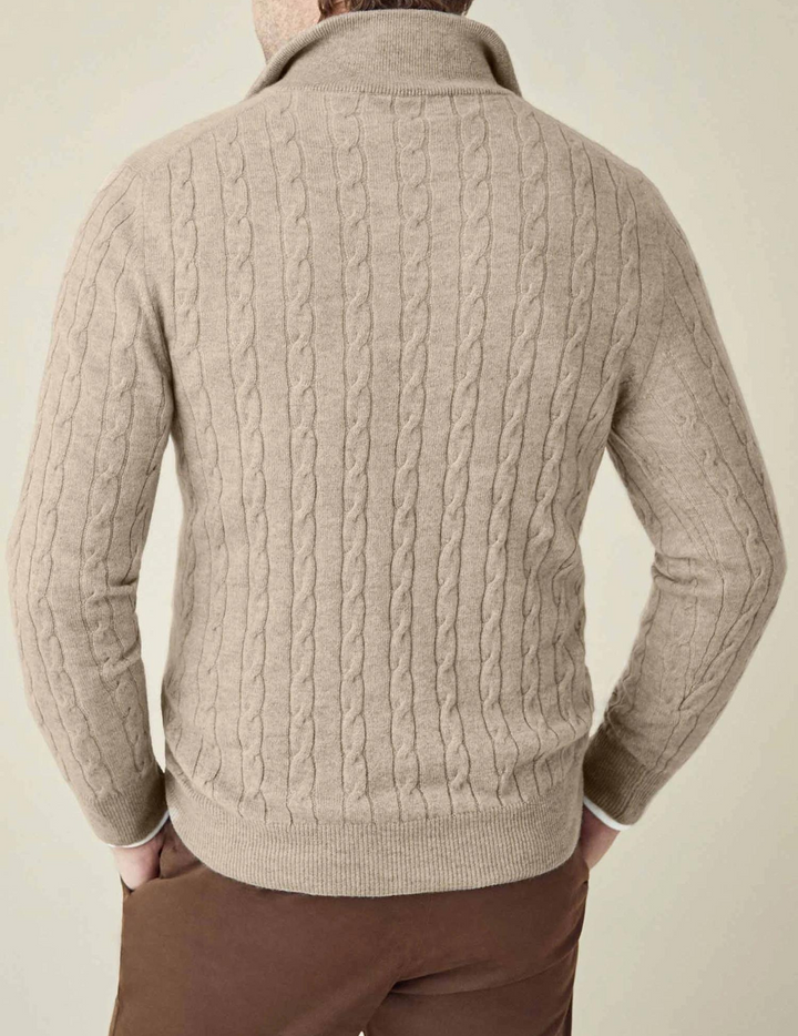 Zephyr - Pullover mit Zopfmuster und Reißverschluss