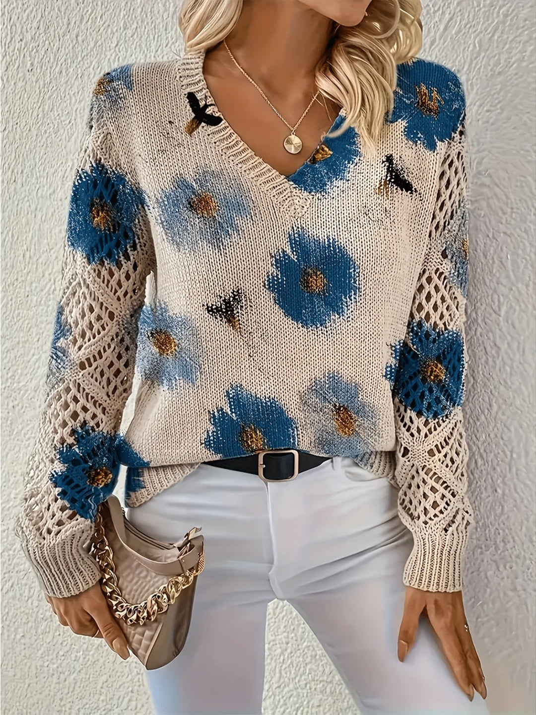 Ashtyn - Stylischer Damenpullover mit Blumenmuster