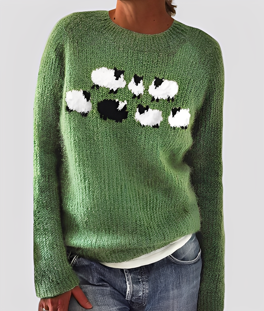 Christal - Eleganter, locker geschnittener Wollpullover für Damen