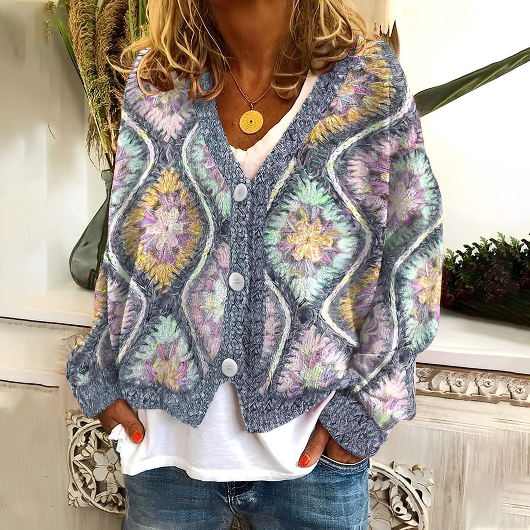 Nydia - Gemütlicher, weicher Damenpullover mit Muster