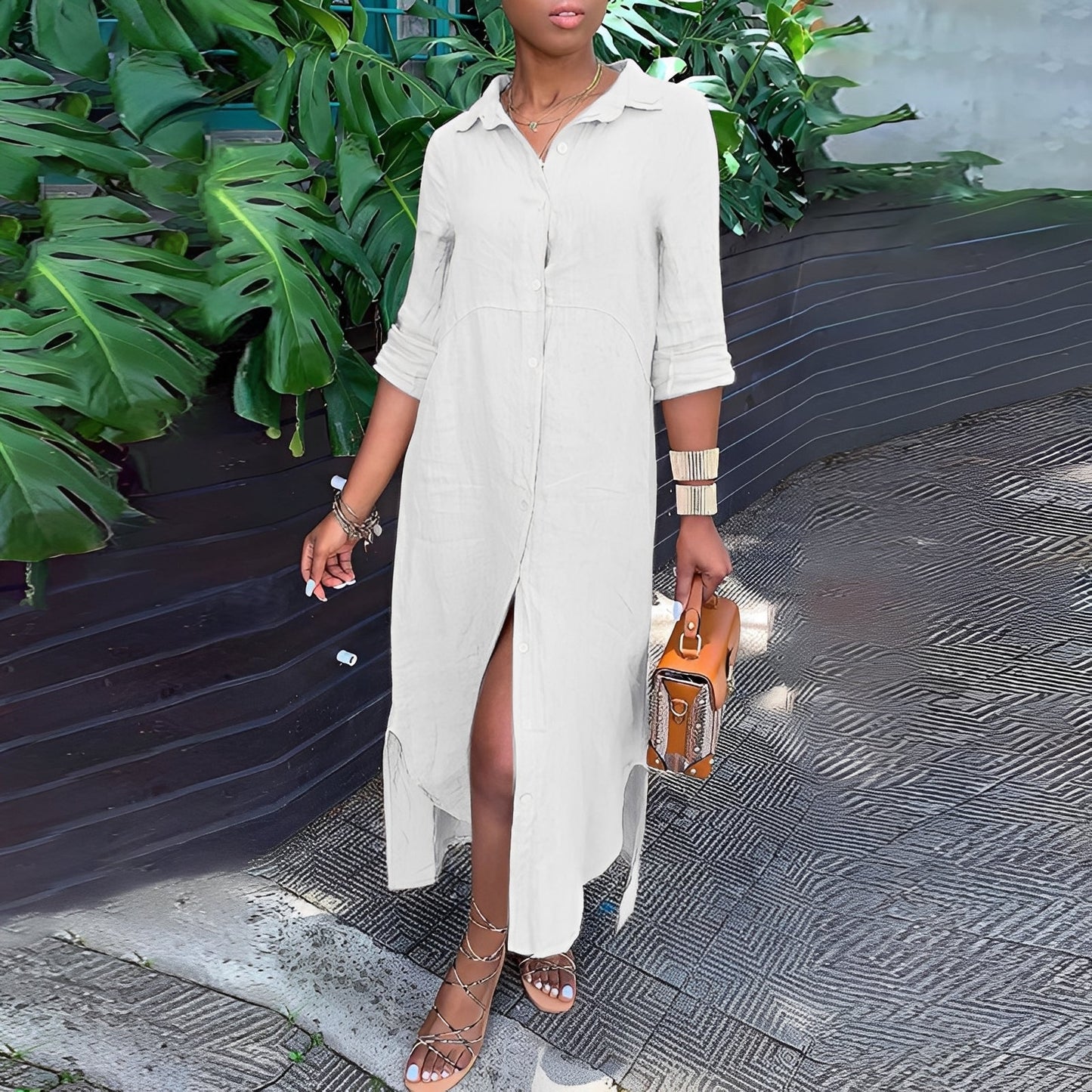 Lena - Locker geschnittenes, bequemes Damenhemdkleid