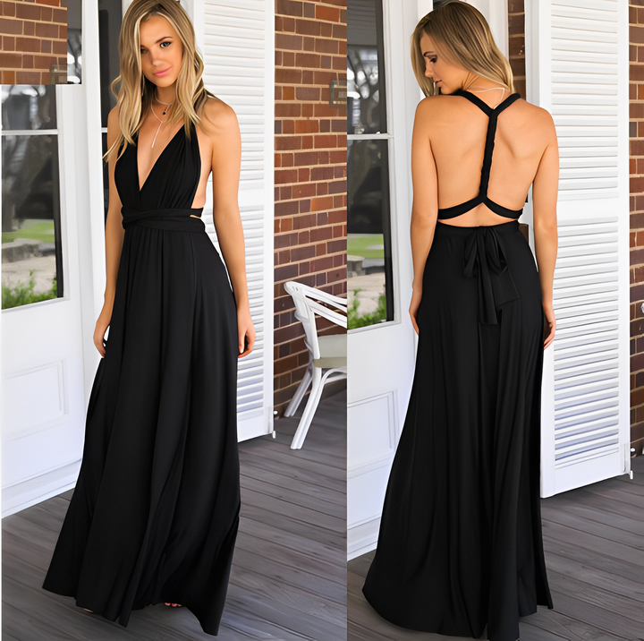 Octavia - Elegantes Neckholder-Wickelkleid für Frauen