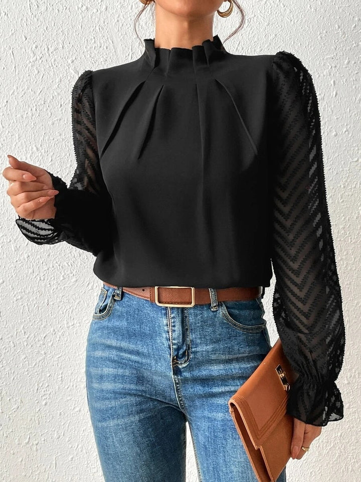 Cassandra - Schickes langärmeliges Chiffon-Top für Damen