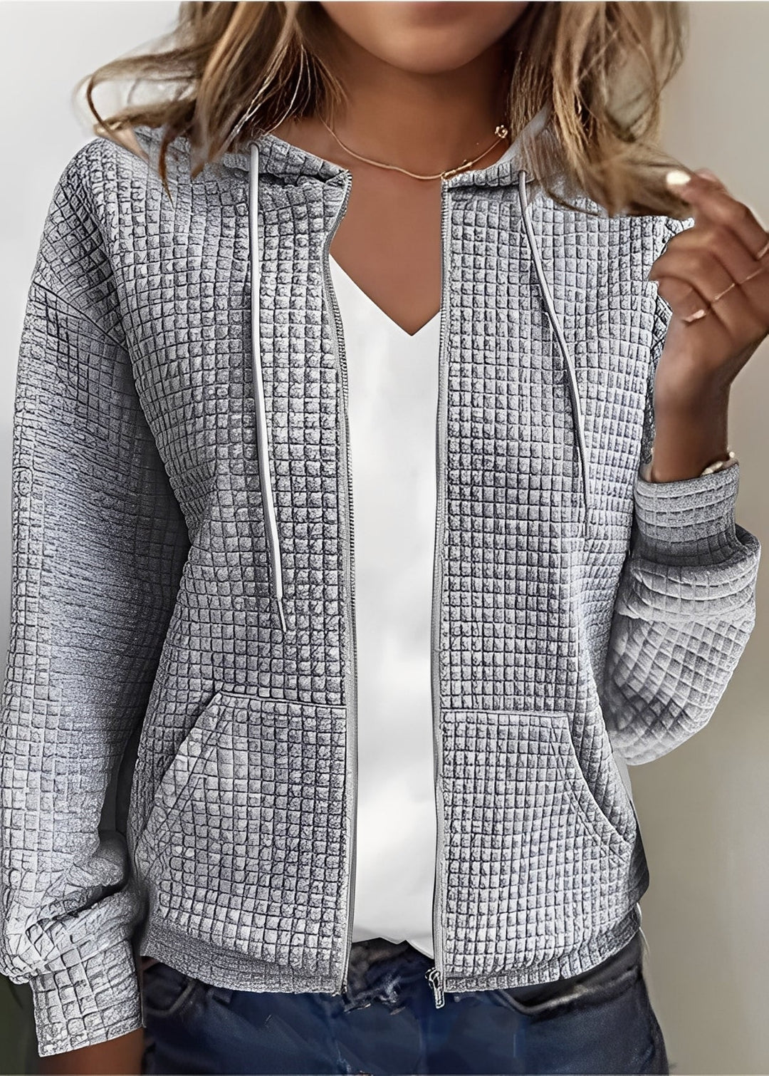 Katherine - Modischer Cardigan mit Kapuze und Taschen für Damen