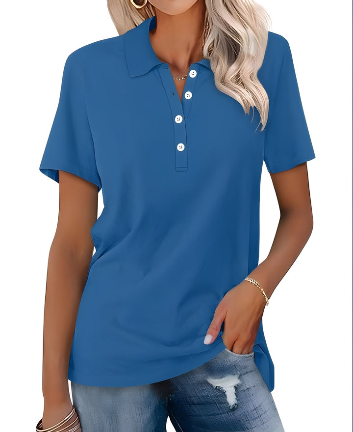 Glenna - Angenehmes, eng anliegendes Kurzarm-Poloshirt für Damen