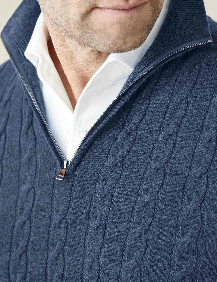 Zephyr - Pullover mit Zopfmuster und Reißverschluss