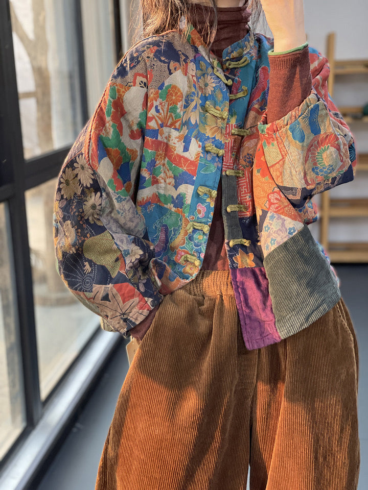 Charisse - Traditioneller Damenmantel im ethnischen Stil mit Taschen