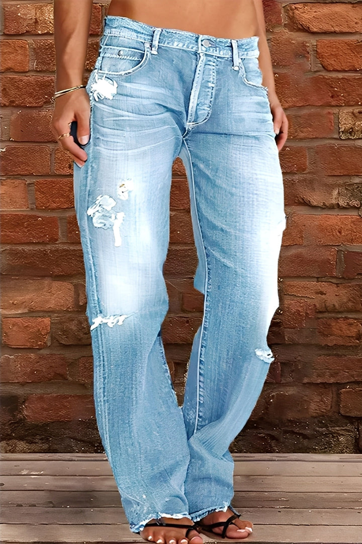 Demetria - Traditionelle Damenjeans mit niedrigem Bund