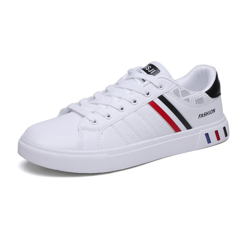 Noah - Weiße Herrenschuhe mit Streifen