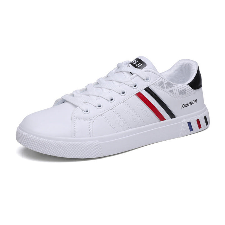 Noah - Weiße Herrenschuhe mit Streifen