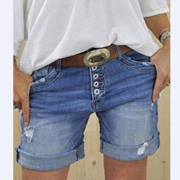 Wilda - Damen Ripped Denim Shorts