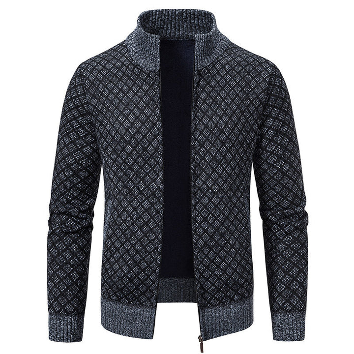 Dwaine - Bequeme Herrenjacke mit hohem Kragen und Karomuster