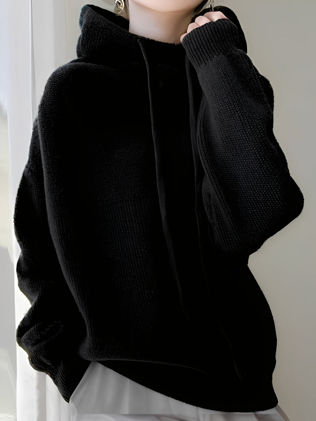 Roxane - Weicher, gemütlicher Damen-Wollpullover mit Kapuze