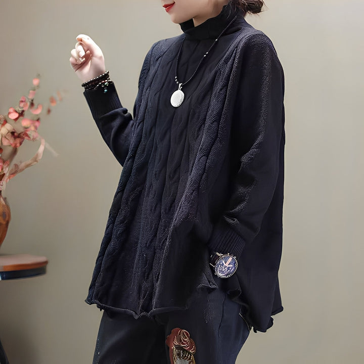 Merla - Bequemer Rollkragenpullover mit Seitenschlitz für Damen