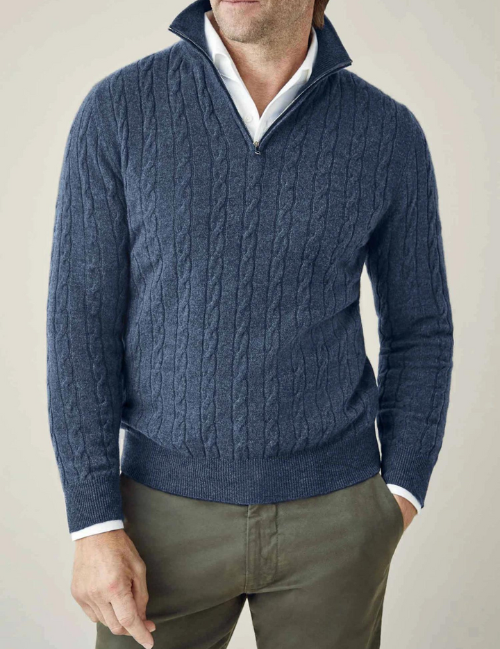 Zephyr - Pullover mit Zopfmuster und Reißverschluss
