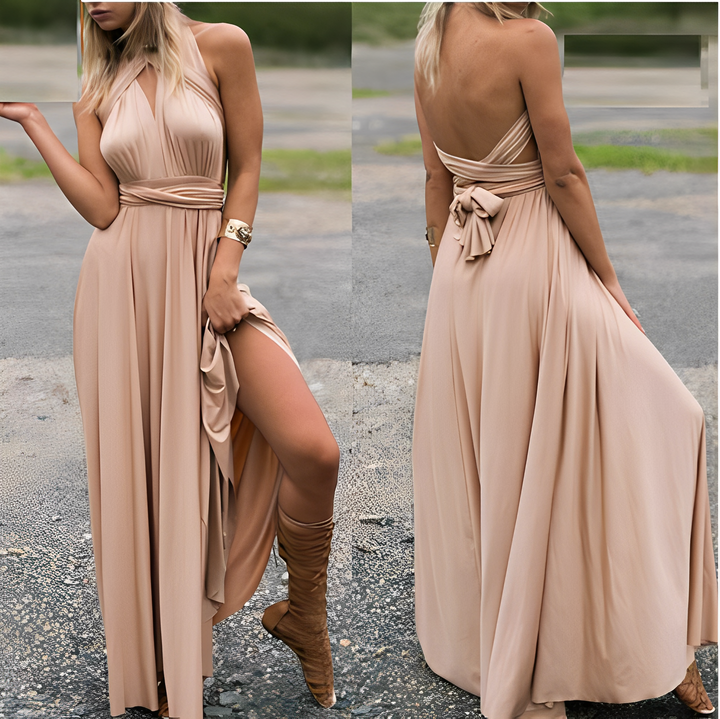 Octavia - Elegantes Neckholder-Wickelkleid für Frauen
