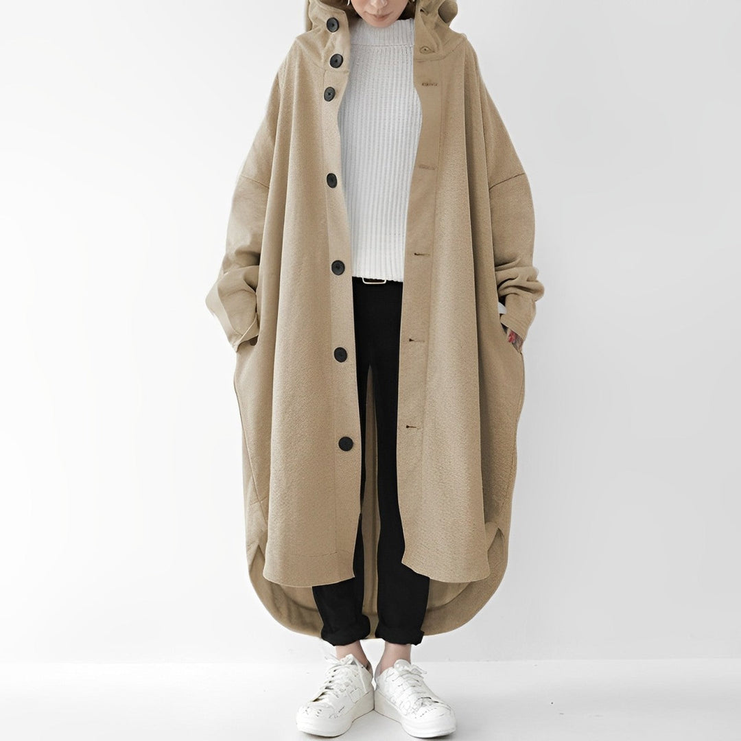 Jennica - Langer, lockerer Damen-Trenchcoat