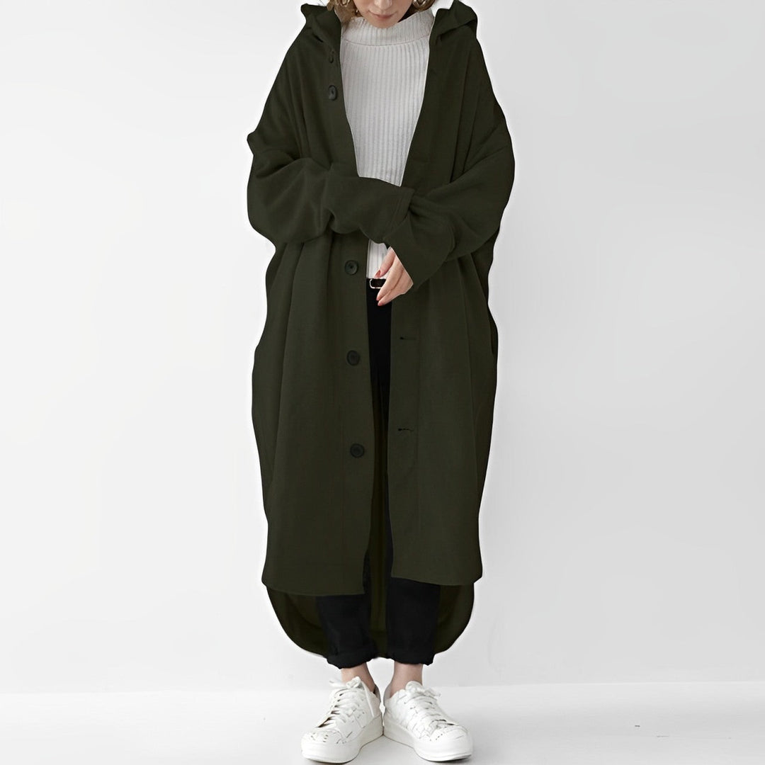 Jennica - Langer, lockerer Damen-Trenchcoat