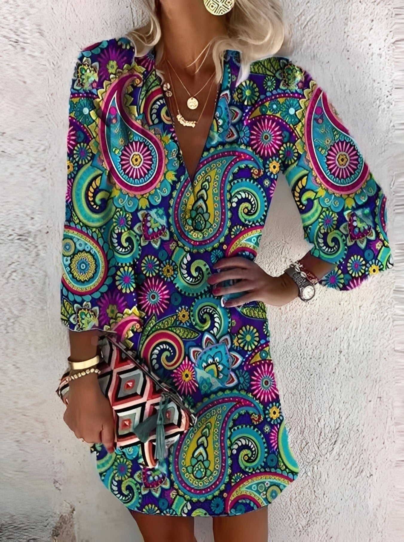 Shania - Stilvolles Boho-Minikleid für Damen