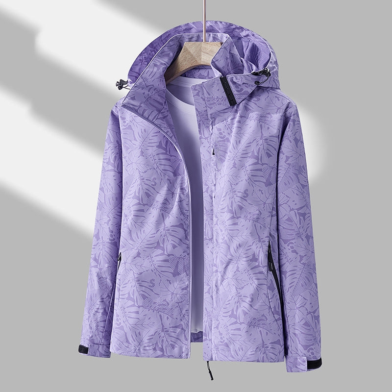 Emmaline - Stylische bedruckte Outdoorjacke mit Kapuze für Damen