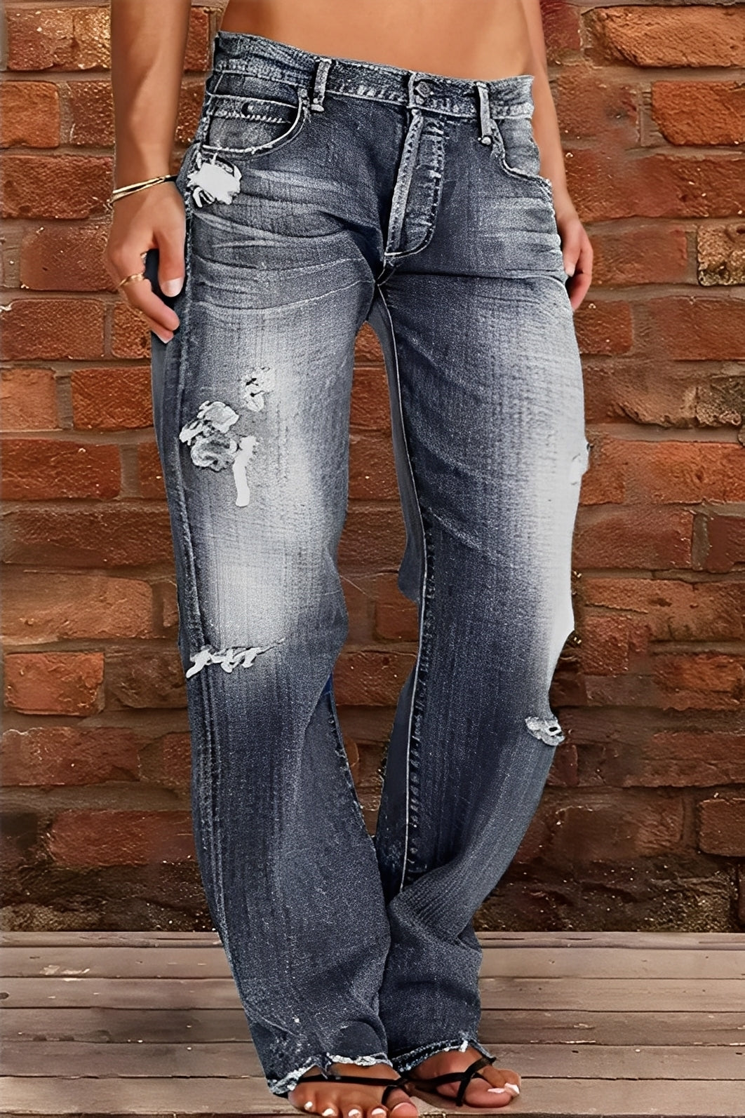 Demetria - Traditionelle Damenjeans mit niedrigem Bund