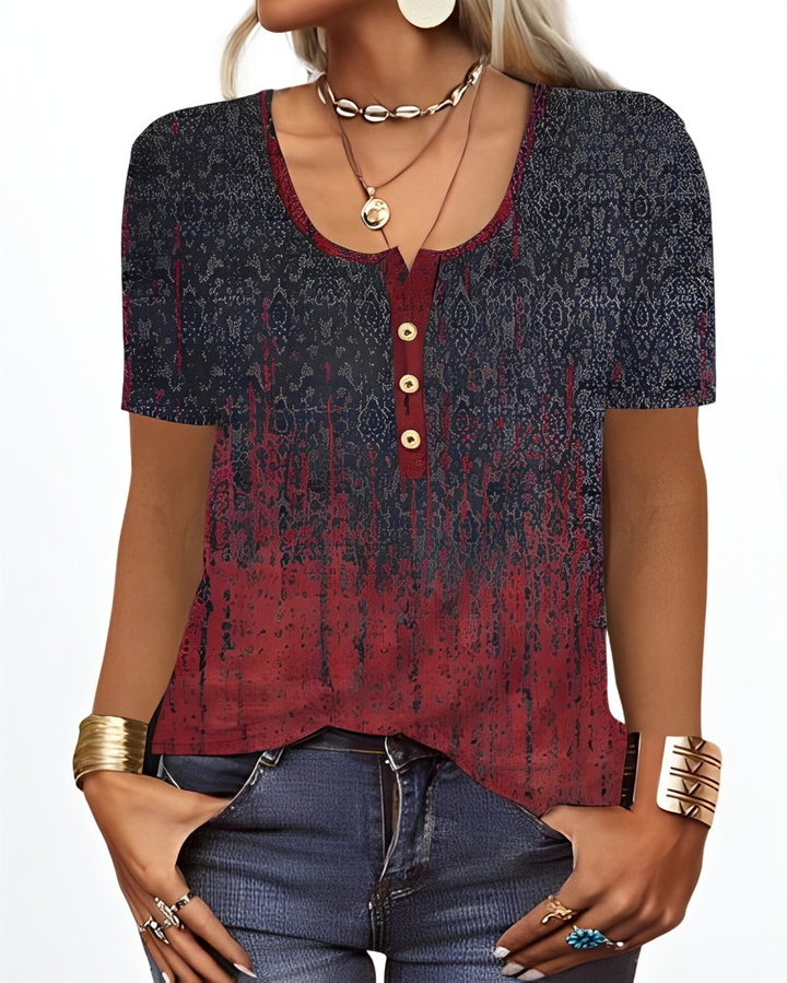 Charlee - Lockeres Boho-Shirt mit V-Ausschnitt für Damen