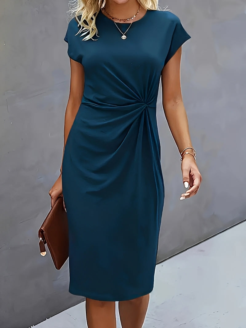 Alesha - Elegantes Damen-Midikleid mit Knotendetail