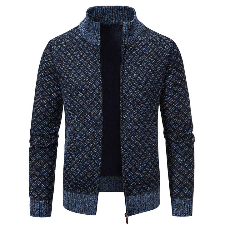 Dwaine - Bequeme Herrenjacke mit hohem Kragen und Karomuster