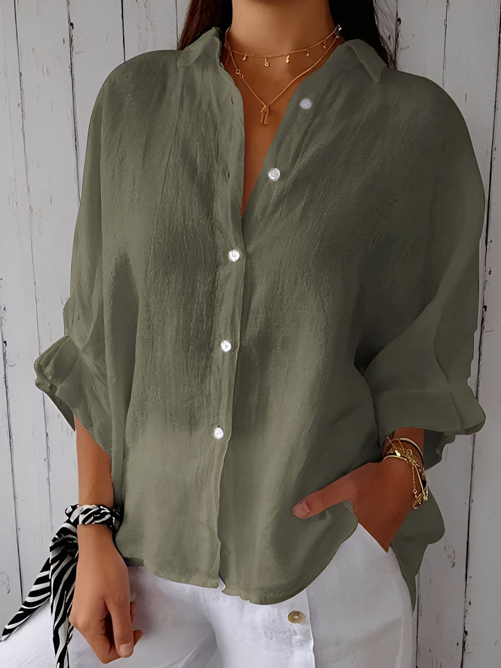 Griselda - Lockere Baumwoll-Leinen-Bluse für Damen