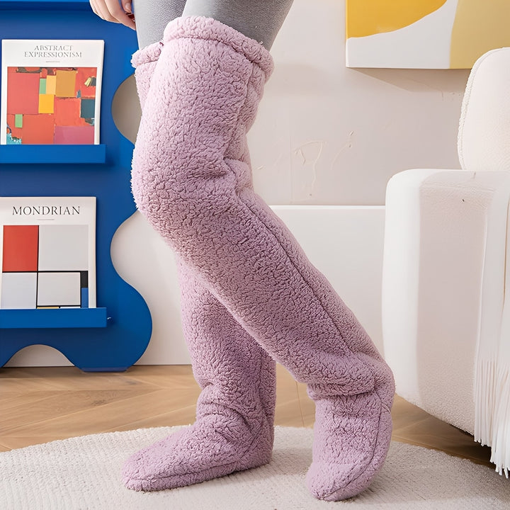 Camellia - Warme, überkniehohe Wintersocken für Damen