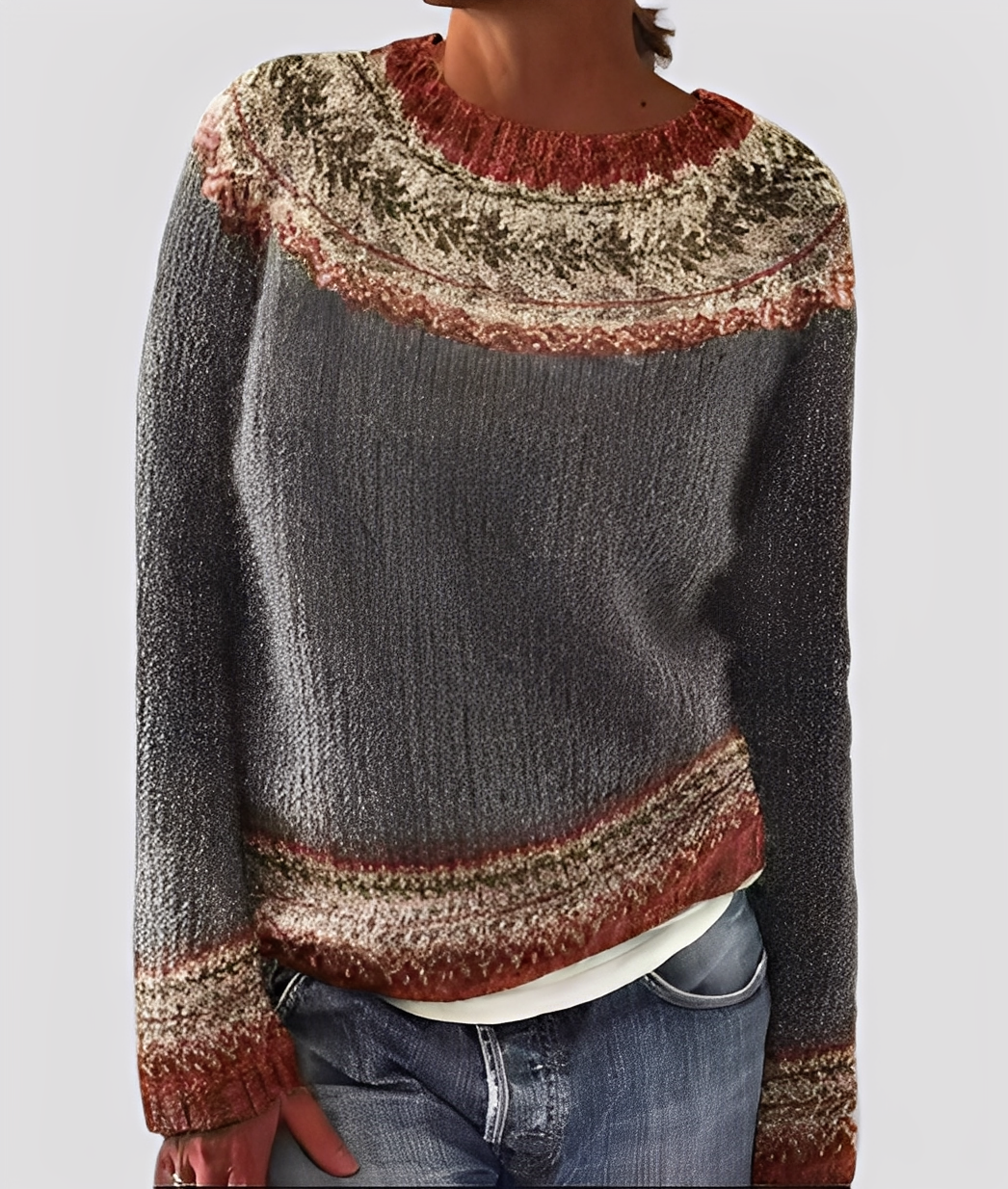 Christal - Eleganter, locker geschnittener Wollpullover für Damen