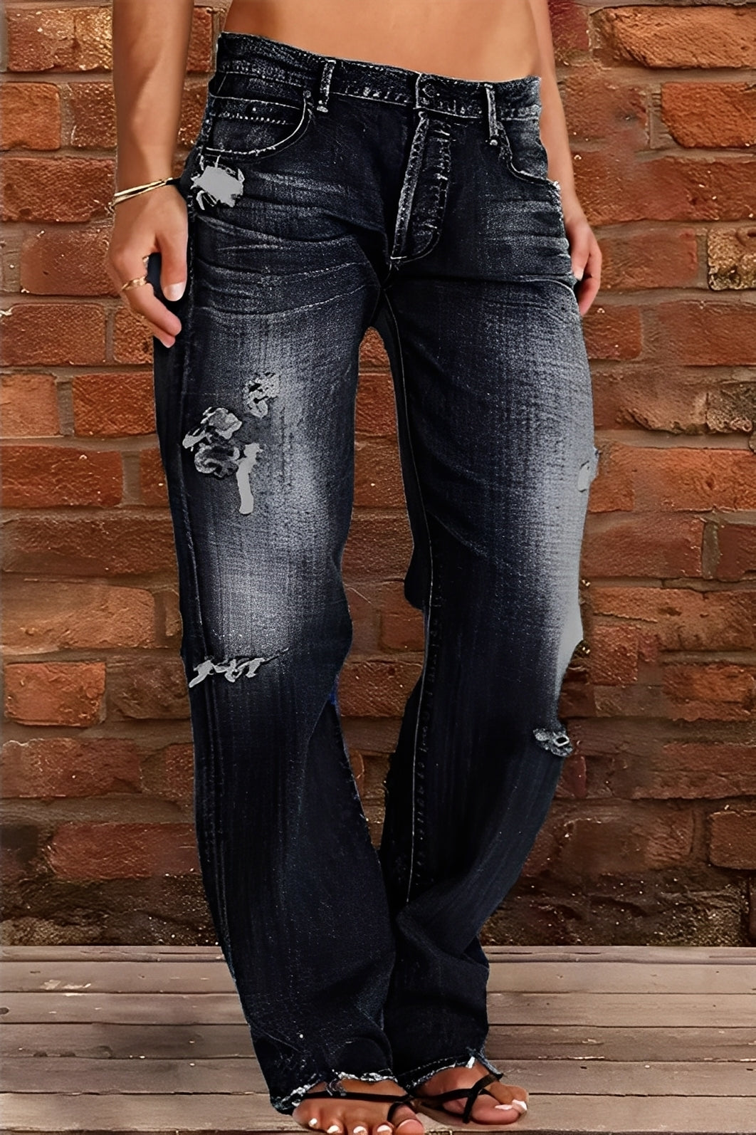 Demetria - Traditionelle Damenjeans mit niedrigem Bund