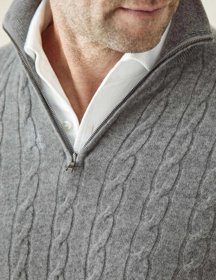 Zephyr - Pullover mit Zopfmuster und Reißverschluss