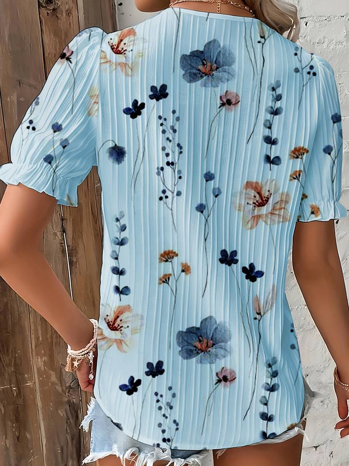 Ava - Frühlingsbluse mit V-Ausschnitt und leichtem Komfort