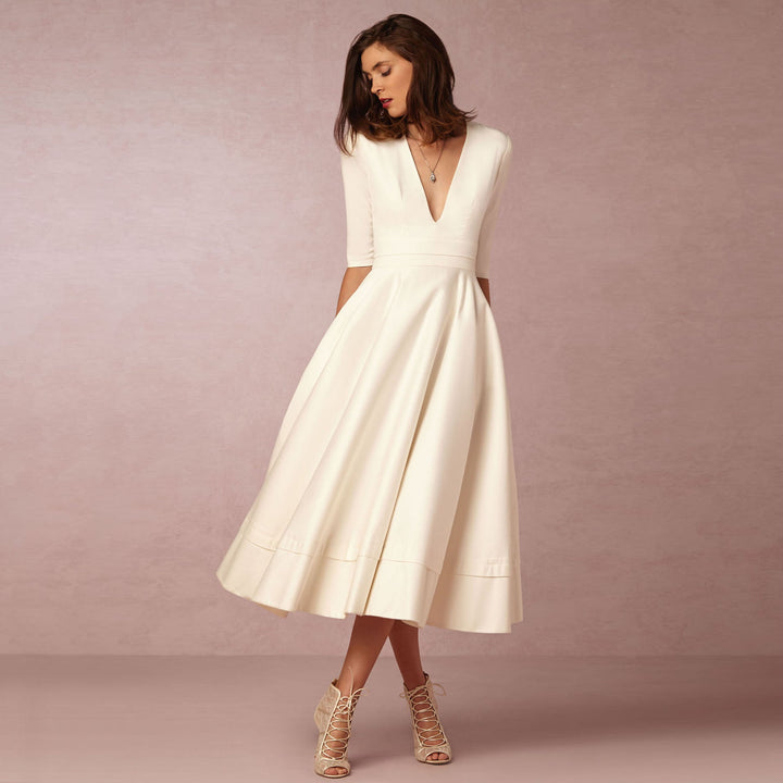 Sharise - Lässiges Damenkleid mit V-Ausschnitt