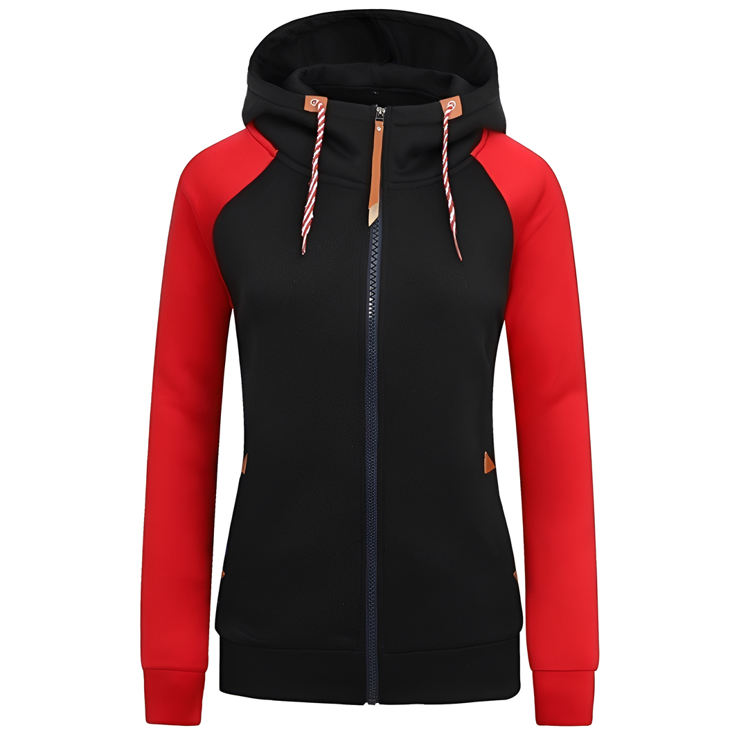 Elinor - Bequemes Damen-Kapuzen-Sweatshirt mit Reißverschluss